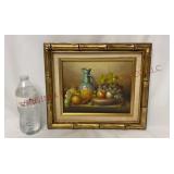 Vintage Still Life with Fruit Framed Oil Painting