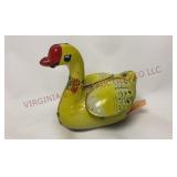 Vintage Tin Litho Wind-Up Duck Goose Toy - No Key