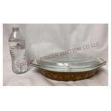 Pyrex Early American Divided Casserole w Lid