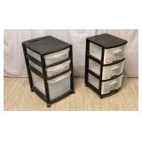 Rolling Plastic Storage Drawers - 2