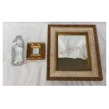 Goldtone Framed Mirrors - 4.25"x4.25" & 13"x15"