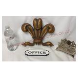 Ich Dien Fleur-De-Lis, Office Sign & Letter Holder