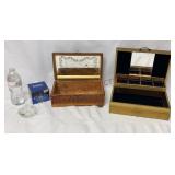 Crystal Ring Holder & Vintage Jewelry Chest / Box