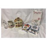 Utensil Crock Tea Light Lantern Towels Table Pad