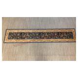 Blue Floral Runner Rug / Carpet - 108"x23"