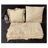 Vintage Candlewick Pillows & Woven Blanket