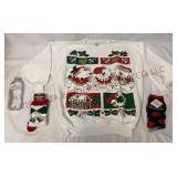 Vintage Holiday Sweatshirt & New Socks