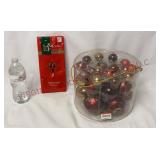 Red Strand Icicles & North Pole Glass Ornaments