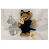 Steiff Halloween Black Cat w Mouse Teddy Bear 9"