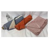 Table Runners & 60"x102" Red Striped Tablecloth