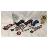 Vintage Pinewood Derby Cars, Trophy & Medals