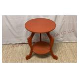 Vintage Handmade Round Accent Table - 22" tall