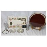 Vtg Place Mats, Mixer, Wine Coaster, Trivets, Tray