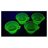 Anchor Hocking Circle Optic Tea Cups - Glow!