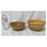 Antique Yellowware Pottery Mixing Bowls - See Desc