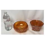 Vintage Marigold Carnival Glass Bowls - 2