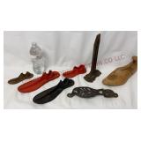 Cast Iron Cobblers Stand, Shoe Forms & Stretcher