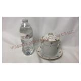 Victoria Czechoslovakia Covered Jar w Under Plate