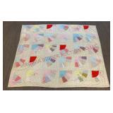 Vintage Fan Quilt / Blanket - 65"x76"