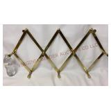 Brass Accordion Fold Wall Hanging Peg Rack