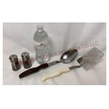 Cutco Serving Spoon & Spatula, Silverplate Shakers
