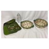 Temptations Old World Casserole w Trivet & Mitt