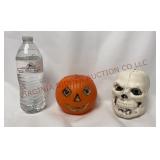 1960s Diamond Eye JOL & Mean Skull Blow Mold Decor