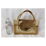 Vintage Tooled Leather & Fur Handbag / Purse