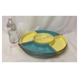 Mid Century Lazy Susan Serving Station - Glass