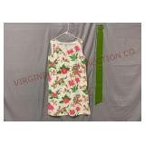 1960s Neon Floral Handmade Dress w Belt - Glows!