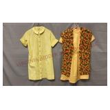Vtg Lady Bird Shirt Dress & Dress w Crochet Vest