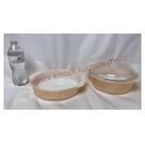 Fire King Peach Luster 8" & 1-1/2 Qt Casseroles