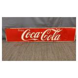 Vintage Coca-Cola Metal Store Sign - 4 ft by 10"