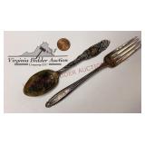 Vintage Sterling Silver Spoon & Fork - 52 grams
