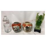 Vintage Signed Ginger Jars & Wony Resin Budda