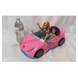Barbie Pink Convertible Car & (2) Dolls