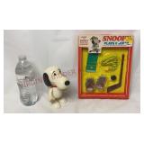 1950s / 60s Peanuts Snoopy Figure & Hockey Set