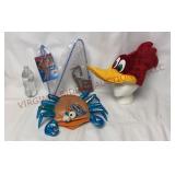 Invisible Dog Leash, Woody Woodpecker & Crab Hats