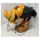 Huge 25" Paper Mache Crow / Raven Statue