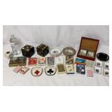 Large Wood Dice, Ashtrays & Playing Cards