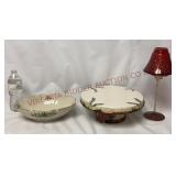 Lenox Holly Bowl, Sonoma Cake Stand, Pier 1 Candle