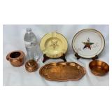 Tabletop Lighter, Copper & OES Ashtray & Dish