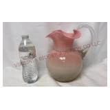 Antique Victorian Pink Opalescent Water Pitcher