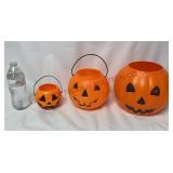Vintage Halloween Pumpkin Candy Buckets / Pails