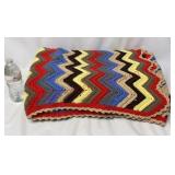 Handmade Zig Zag Crochet Afghan / Throw Blanket