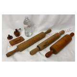 Vintage Cookie Press, Butter Mold & Rolling Pins