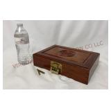 Vintage Chinese / Asian Jewelry Box w Brass Lock