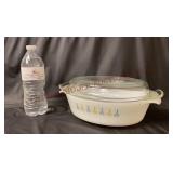 Fire King Candle Glow 1+1/2 Qt Casserole w Lid