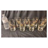 MCM Libbey Wheat Sprays Tumblers / Glasses - 8