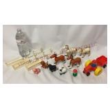 Vintage Fisher Price Little People Farm Toys